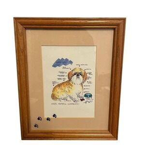 Vintage 1996 Lhasa Apso Ever Faithful Companion Framed Art Print by HJ Dog Decor